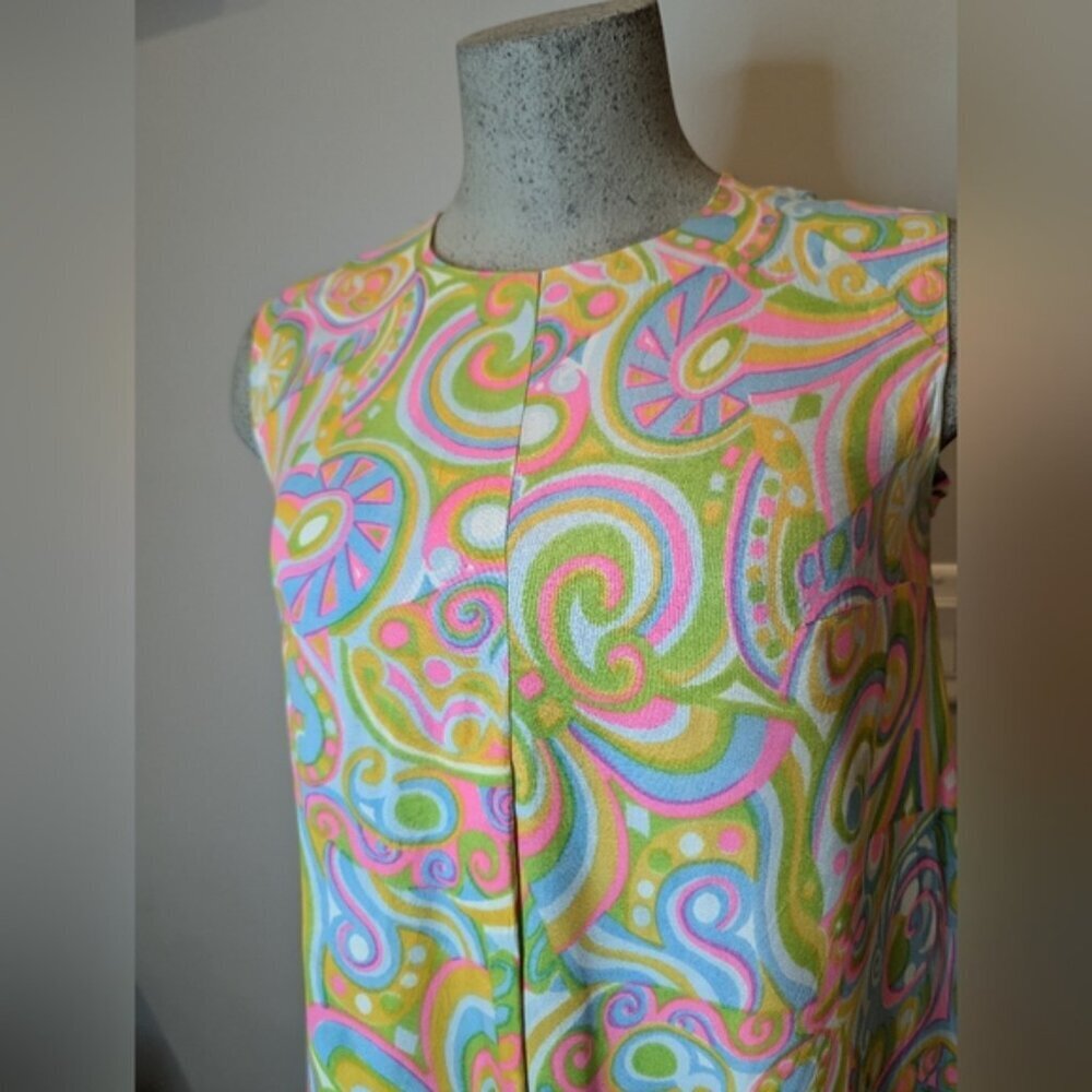60's vintage iconic psychedelic disco shift dress. Couture Size 8/10. - Picture 2 of 12